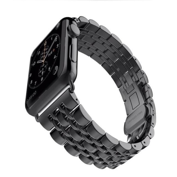 SKALO Teräsranneke 5-linkki Apple Watch 42/44/45/49mm - Valitse Black