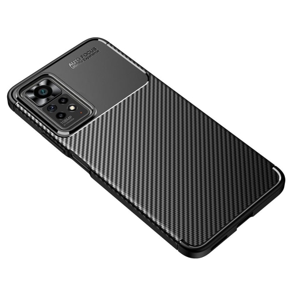 SKALO Xiaomi Redmi Note 11 Pro Carbon Fiber TPU-skal - Svart Svart