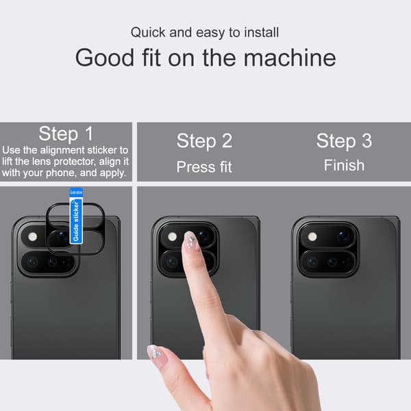 IMAK Kamerabeskyttelse i metal til Google Pixel 11 Pro Fold - Sort Black