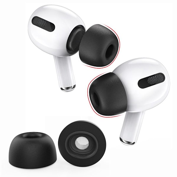 AHASTYLE AirPods Pro 1/2 Öronkuddar med Memory Foam Svart - Small Svart