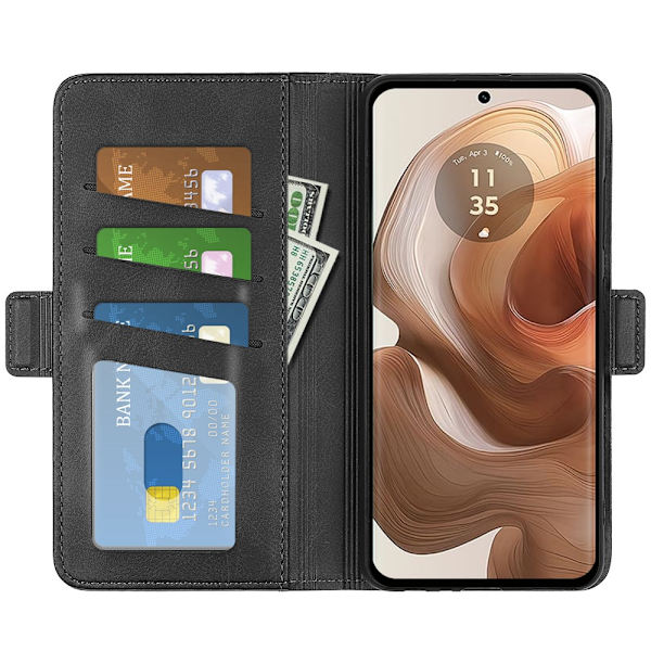 SKALO Motorola Edge 50 Ultra Premium Cut Flip Cover - Sort Black