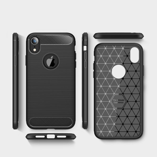SKALO iPhone XR Armor Carbon Stødsikker TPU-cover - Vælg farve Black