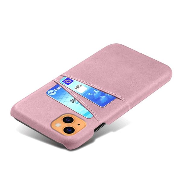 SKALO iPhone 13 PU-Läder Korthållare Skal - Rosa Rosa