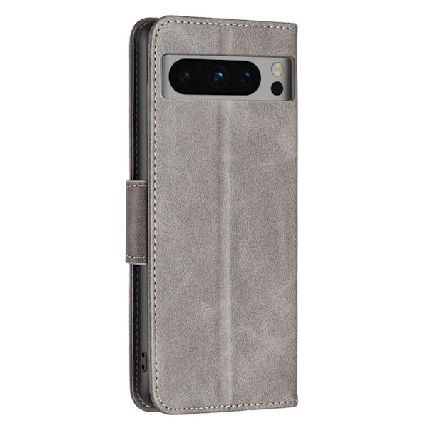 SKALO Google Pixel 8 Pro Flip Cover m. pung i PU-læder - Grå Grey