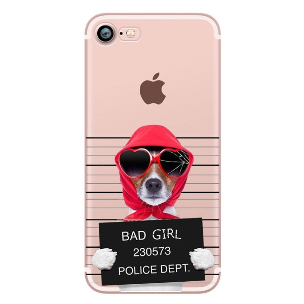Cover med sjovt hund/katte motiv iPhone 6/6S MultiColor Motiv G