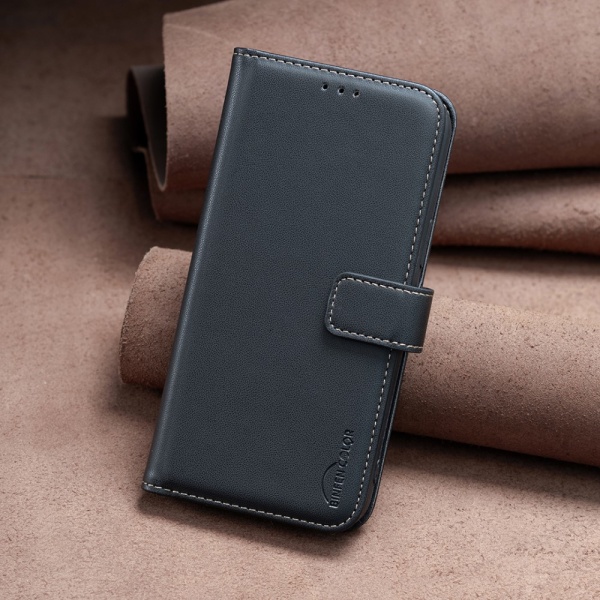 OnePlus 12 5G BINFEN COLOR Præget Flip Cover - Sort Black