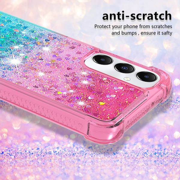 SKALO Samsung A05s 4G Kvicksand Glitter Hjärtan TPU-skal - Rosa- multifärg