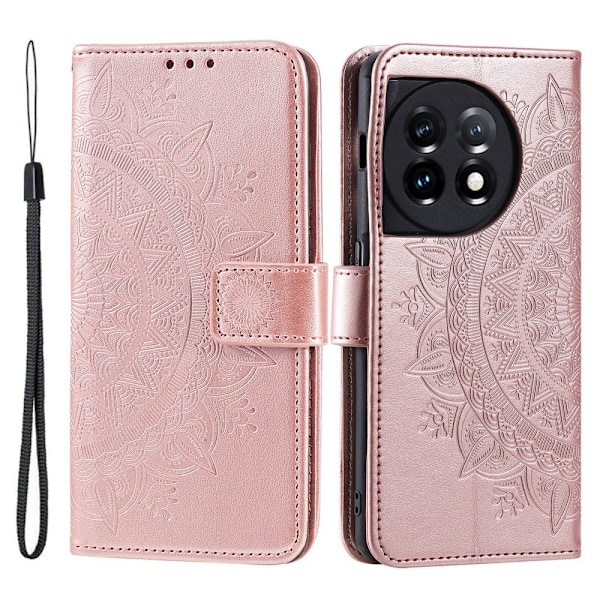 SKALO OnePlus 13R Mandala Flip Cover - Rosa guld Pink gold