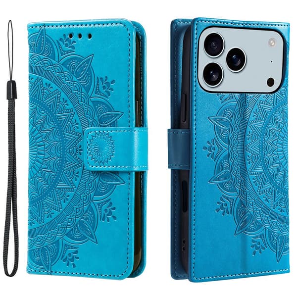 SKALO Mandala Plånboksfodral för iPhone 18 Pro Max - Blå Blå