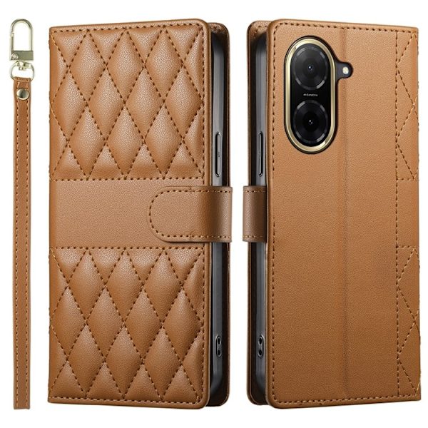 SKALO Xiaomi Redmi A5 4G Quiltet PU-læder Skulderrem Flip Cover - Brun Brown
