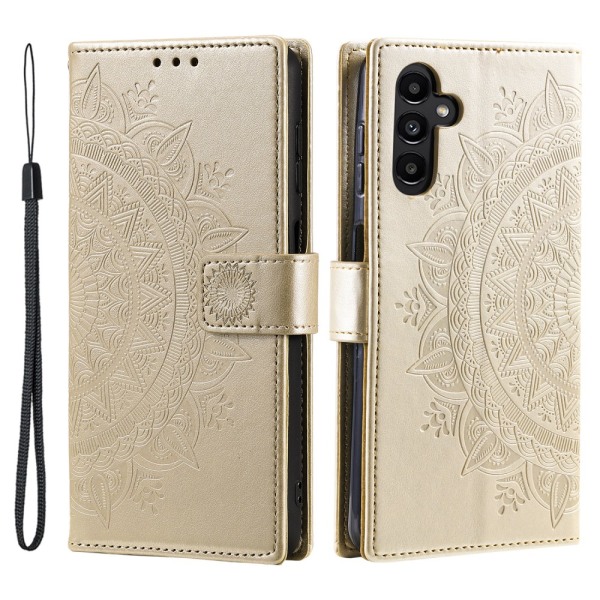 SKALO Samsung A25 5G Mandala Plånboksfodral - Guld Guld