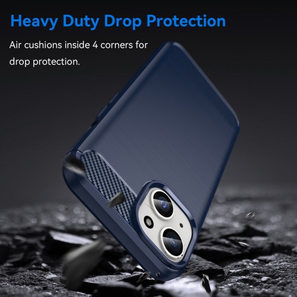 SKALO iPhone 15 Plus Armor Carbon Stöttåligt TPU-skal - Fler fär Blå