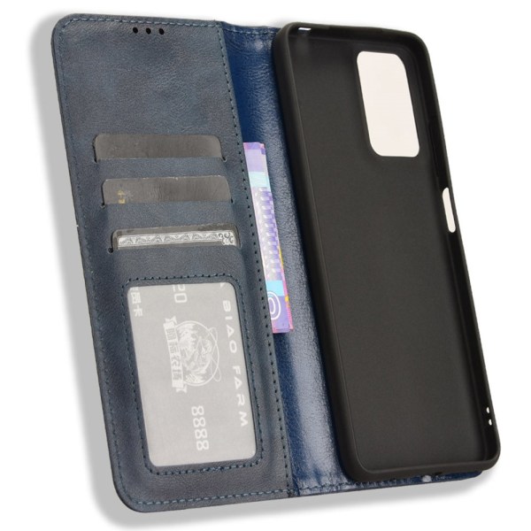 SKALO Motorola Moto G04 Embossed Premium Plånboksfodral - Blå Blå