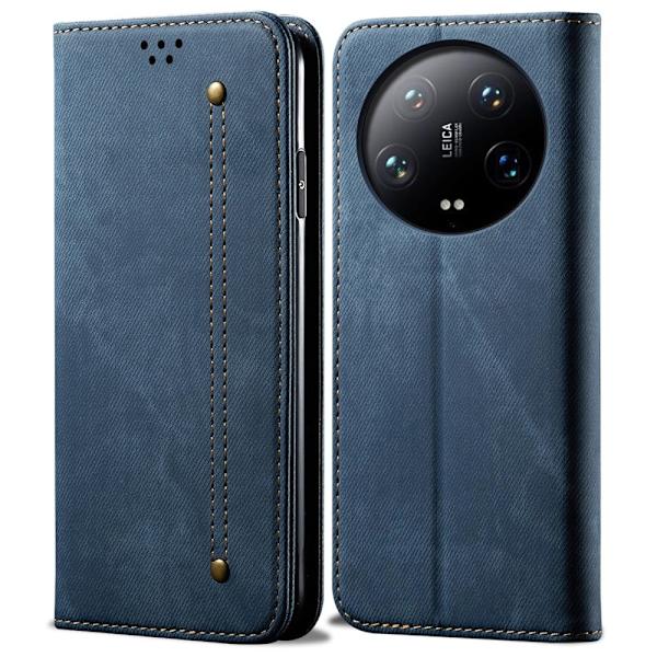 SKALO Xiaomi 14 Ultra 5G Jeans Flip Cover - Blå Blue