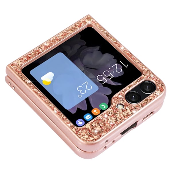 SKALO Samsung Z Flip6 Glitter TPU Skal - Roséguld Rosa guld