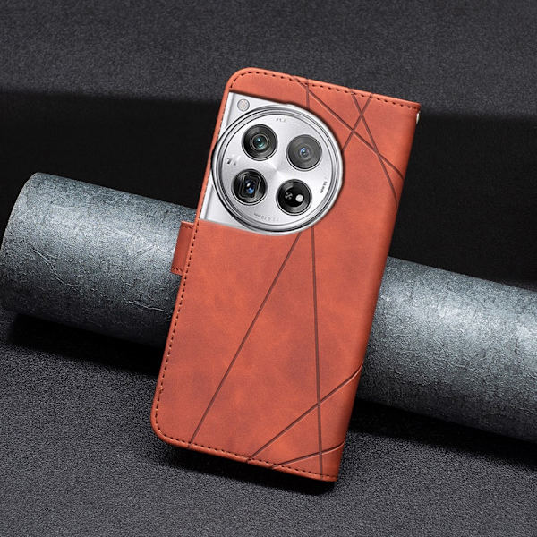 OnePlus 12 5G BINFEN COLOR Embossed Plånboksfodral - Brun Brun