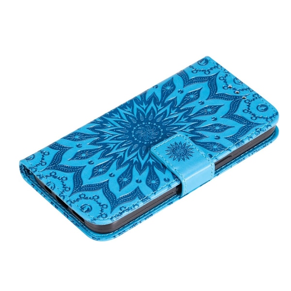 SKALO Motorola Edge 30 5G Mandala Plånboksfodral - Blå Blå