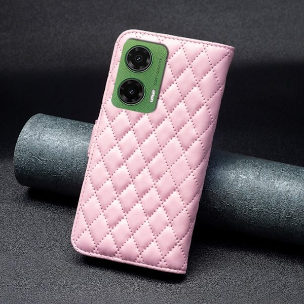 SKALO Motorola Moto G35 5G BINFEN COLOR Quiltat Plånbok - Rosa Rosa