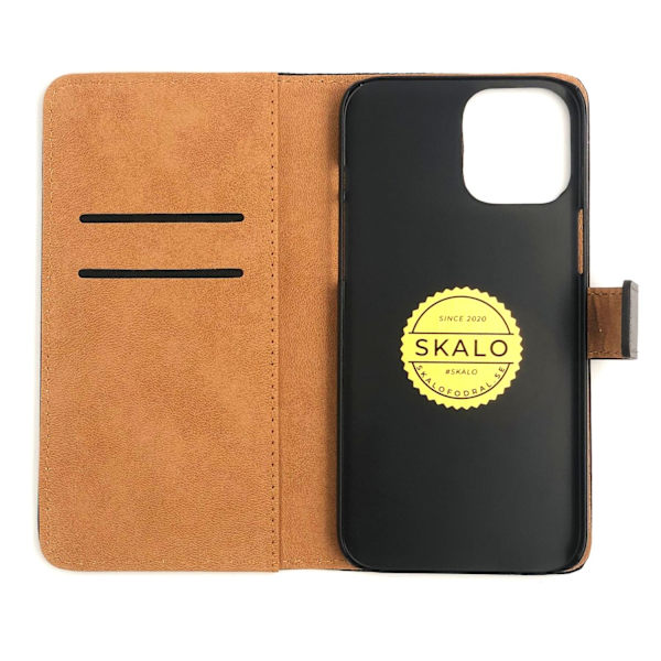 SKALO iPhone 12 Pro Max Lompakkokotelo Aitoa nahkaa - Valitse väri Brown