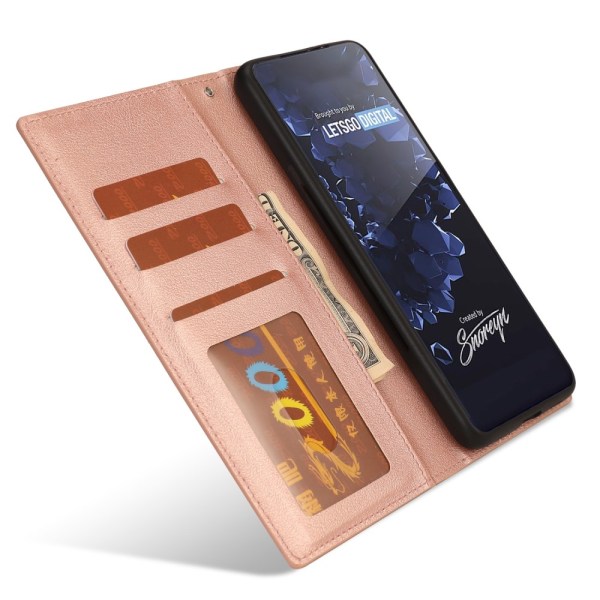 SKALO Samsung S23 DOLIZMA 2 i 1 Magnet Plånboksfodral - Roséguld Rosa guld