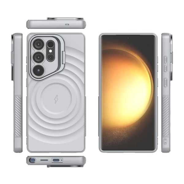 SKALO Samsung S25 Ultra Ripple Texture Suojakuori - Harmaa Grey