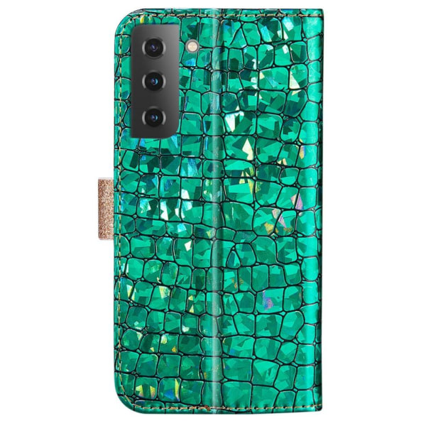 SKALO Samsung S22 Croco Glitter Pung Taske - Grøn Green