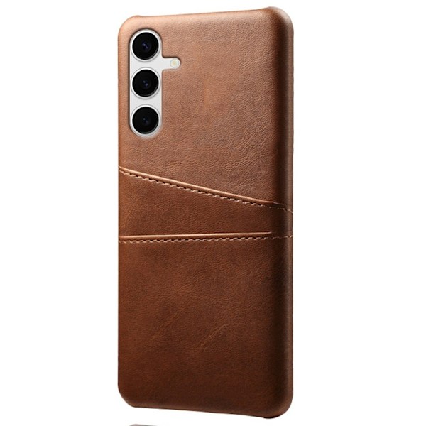 SKALO Samsung S25+ PU-Läder Korthållare Skal - Brun Brun
