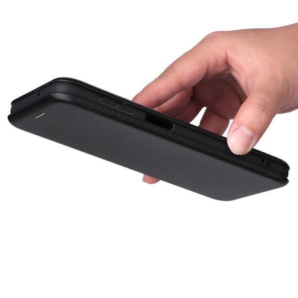 SKALO Samsung A13 5G Carbon Fiber Lompakkokotelo - Musta Black