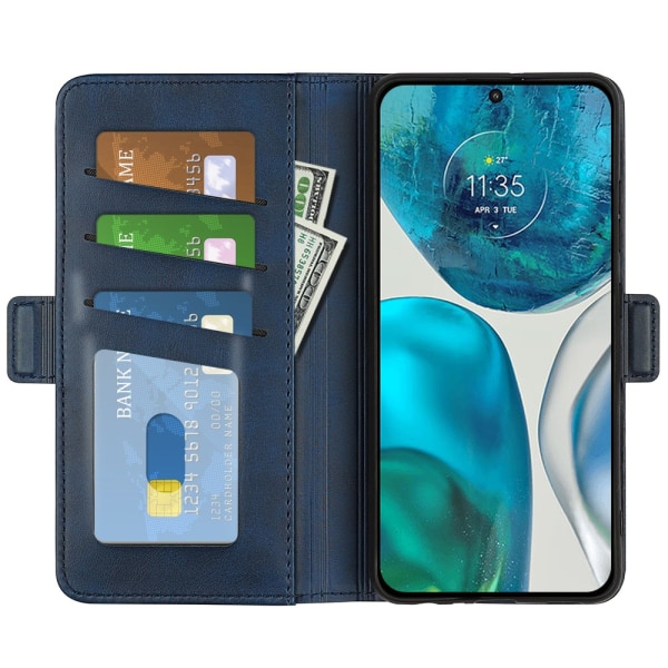 SKALO Motorola Moto G52 Premium Plånboksfodral - Blå Blå