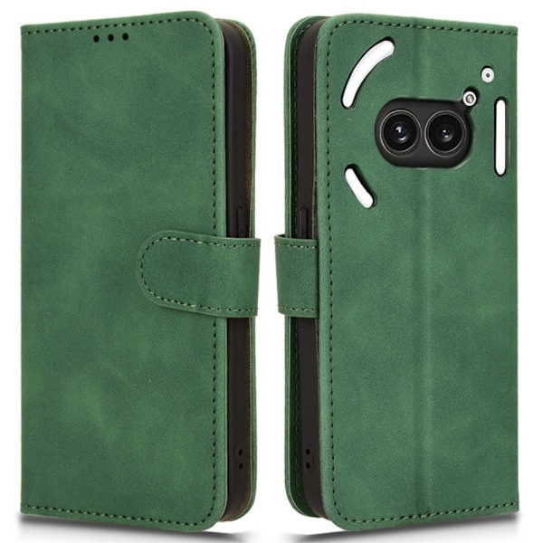 SKALO Nothing Phone (2a) Plus Matt PU-Läder Plånboksfodral - Grön Grön