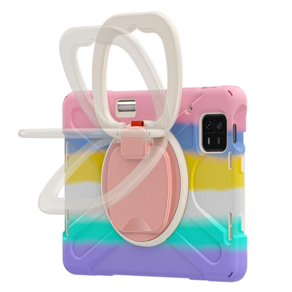 SKALO Xiaomi Pad 6 Ekstra stødsikker Armor ringskal med skulderrem - Rainbow Multicolor