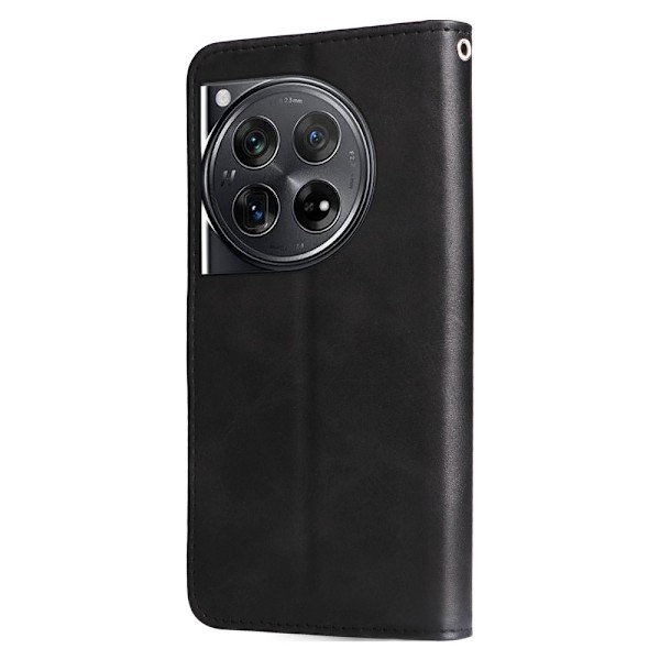SKALO OnePlus 12 5G Plånboksfodral i PU-Läder med Dragkedja - Svart Svart