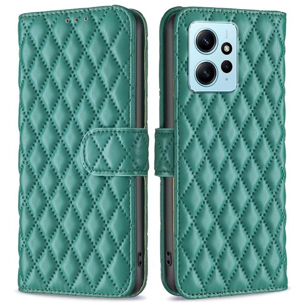 SKALO Xiaomi Redmi Note 12 4G BINFEN COLOR Tikattu Lompakko - Vihreä Green