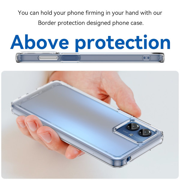SKALO Motorola Moto G14 Transparent TPU Metal Buttons Cover - Gennemsigtig Transparent