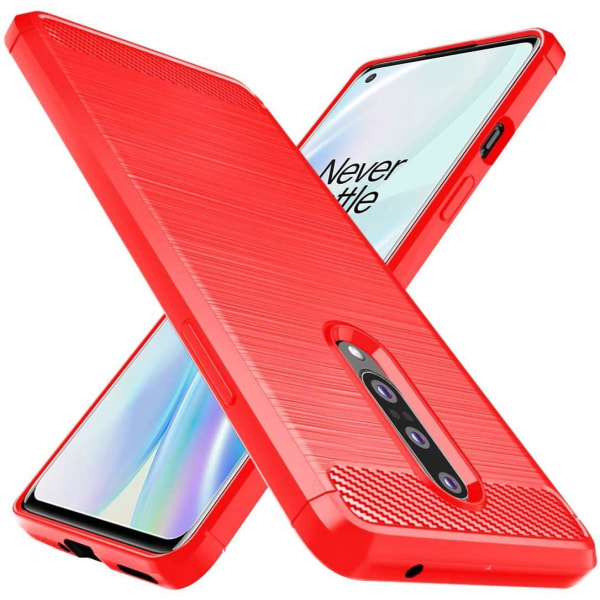 Stødsikker Armour Carbon TPU cover Oneplus 8 - flere farver Red