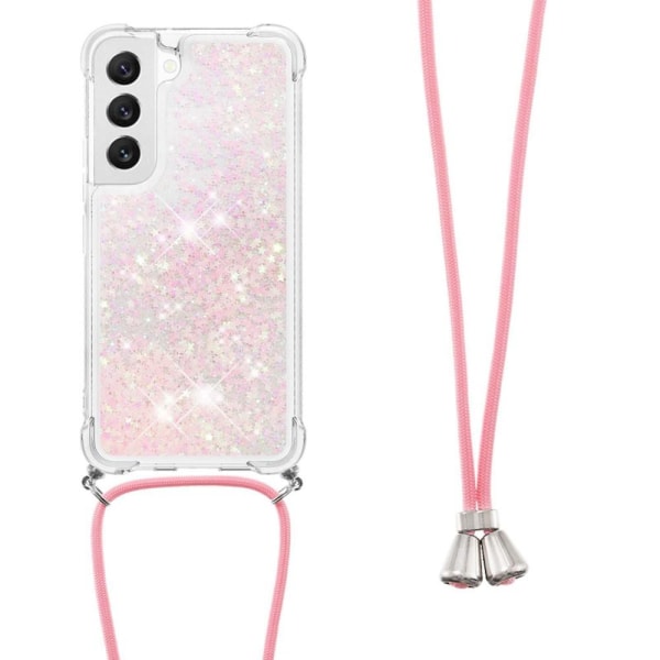 SKALO Samsung S23 Juoksuhiekka Glitter Mobile kaulapanta - Pinkk Pink