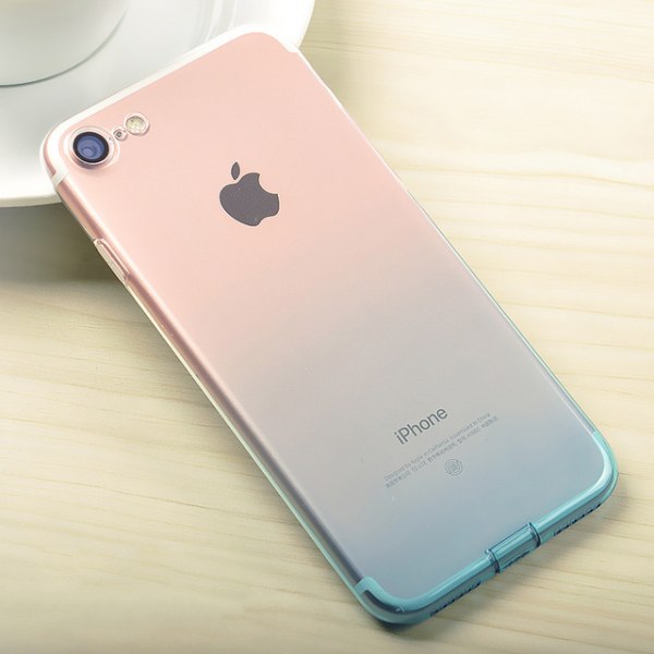 Gradientfarvet silikone TPU-cover til iPhone 7/8 - flere farver Black