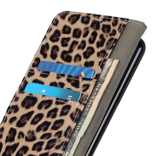 SKALO Motorola Moto G22 Leopardikuvioinen lompakkokotelo PU-naha Multicolor