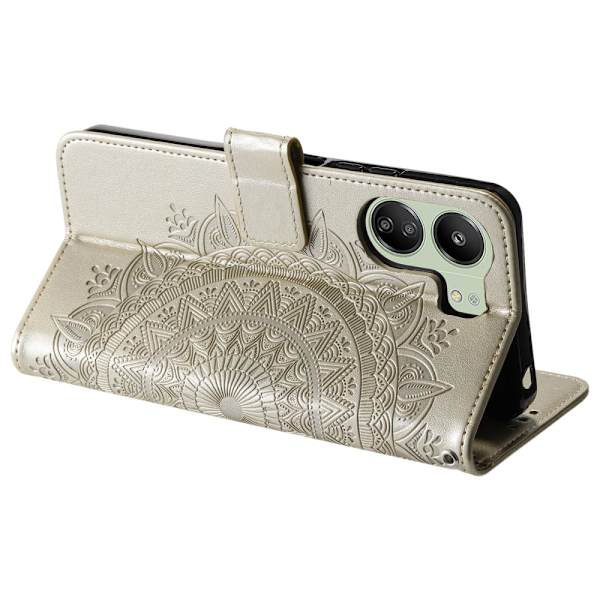 SKALO Xiaomi Redmi 13C 4G Mandala lompakkokotelo - Kulta Gold