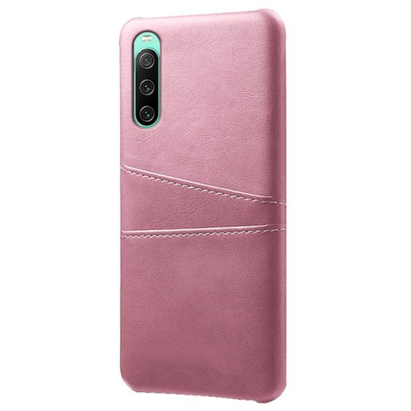 SKALO Sony Xperia 10 IV PU-nahkainen Korttikotelo - Ruusukulta Pink gold