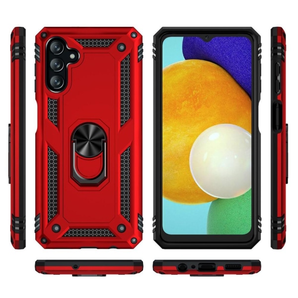 SKALO Samsung A04s 4G Armor Hybridi metallirengas kuori - Punainen Red