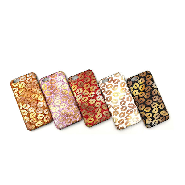 Glitter Kiss Lips iPhone 6/6S Skal White