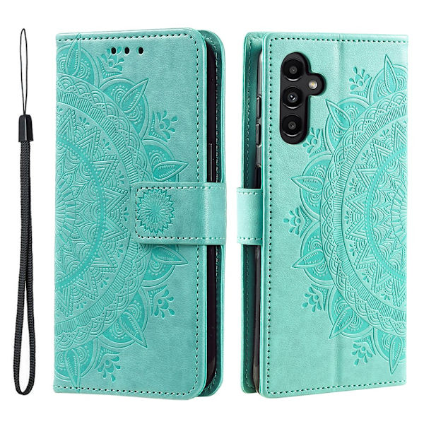 SKALO Samsung A34 5G Mandala Flip Cover - Turkis Turquoise