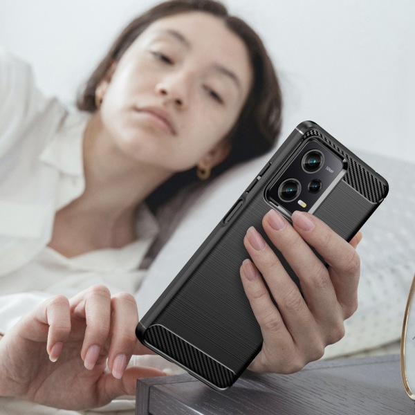 SKALO Xiaomi Redmi Note 12 Pro 5G Armor Carbon Stöttåligt TPU-skal - Fler färger Svart