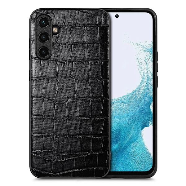 SKALO Samsung A54 5G Crocodile PU Leather Hybrid Cover - Sort Black