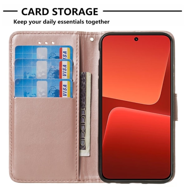 SKALO Xiaomi 13 5G Plånboksfodral i PU-Läder - Roséguld Rosa guld
