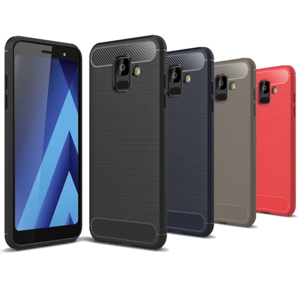 Stødsikkert Armour Carbon TPU cover Samsung A6 + 2018 - flere farver Black