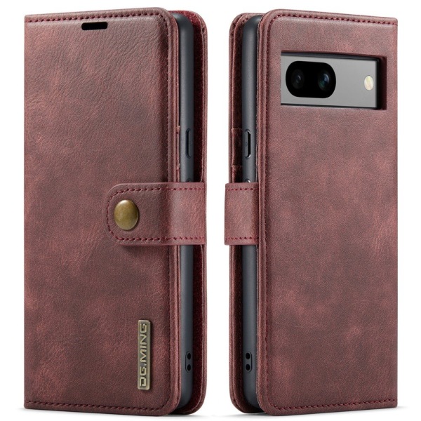 DG MING Google Pixel 8a 2-in-1 magneetti lompakkokotelo - Punainen Red