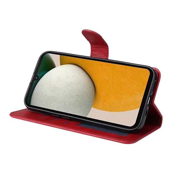 SKALO Samsung A15 5G PU-nahkainen Lompakkokotelo - Valitse väri Red