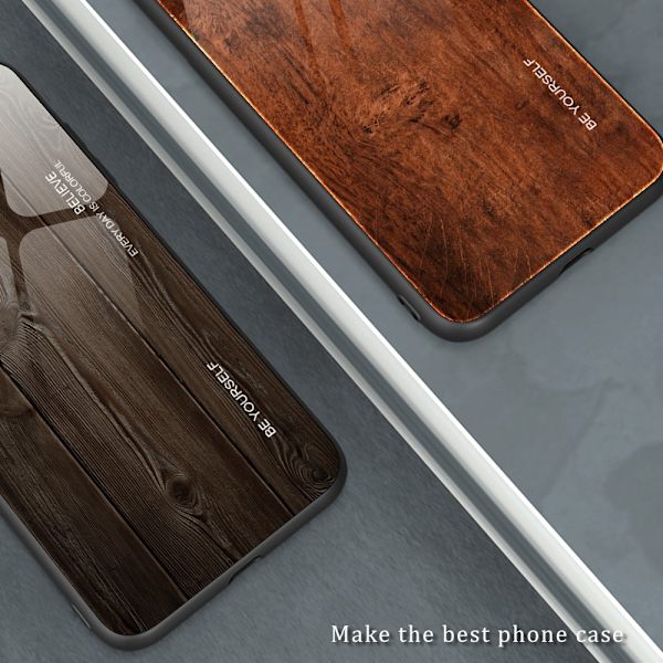 SKALO Samsung A15 5G Wood karkaistu lasi TPU-suojakuori - Oranssi Orange